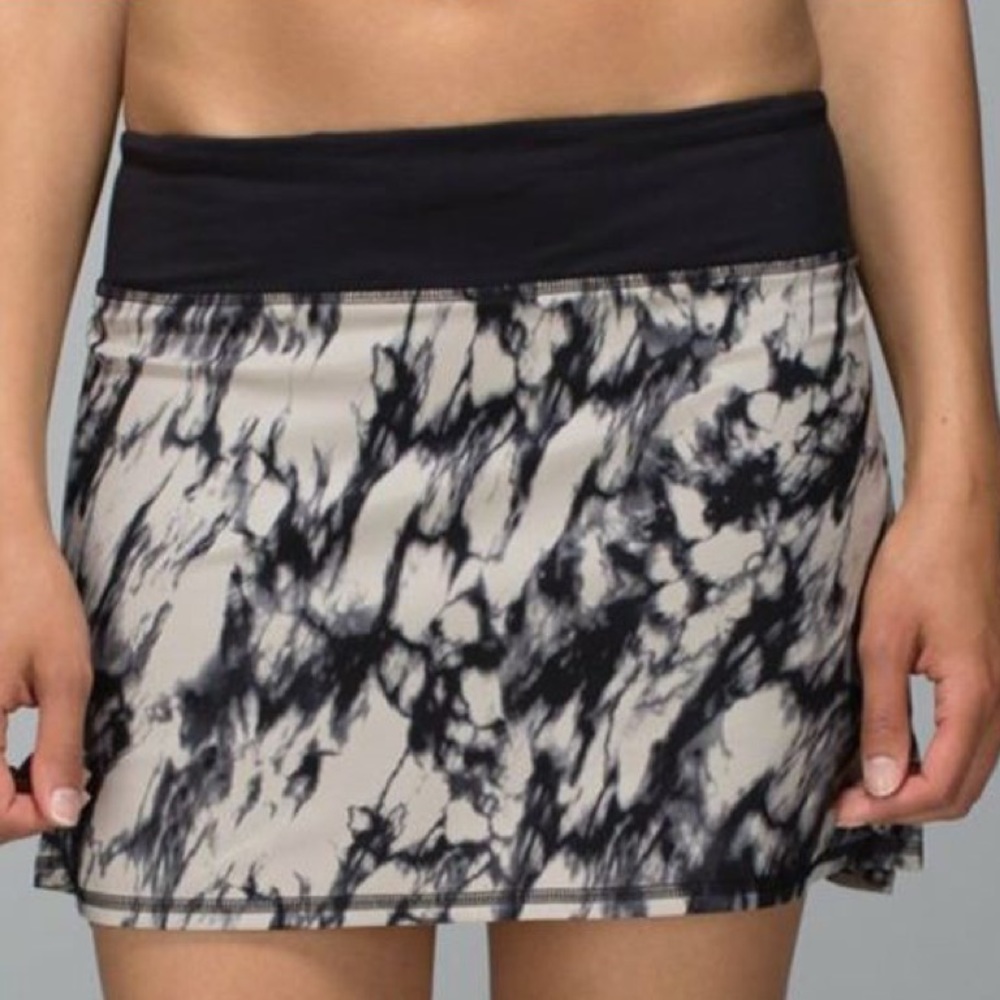 Lululemon Pacesetter Skirt Black Granite Marble